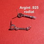 Baza cercei din argint .925 rodiat cu zirconii, de lungime aprox 23 mm