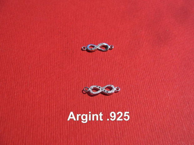 Infinit din argint .925 cu zirconii - link pentru bratara / cercei de aprox 4.5x16 mm (cu anourile)