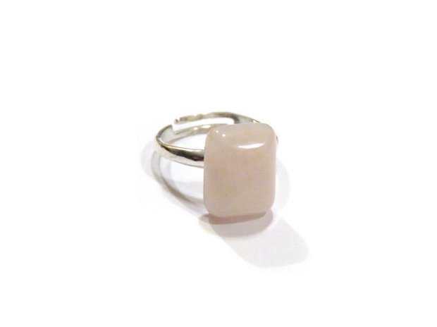 Inel delicat din Argint 925 si Cuart roz dreptunghiular - IN336 - Inel roz, inel romantic, inel pietre semipretioase, inel reglabil