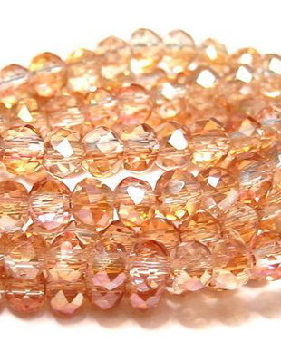 Cristale din sticla, rondelle, 10x8 mm, topaz AB