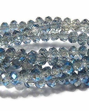 Cristale din sticla, rondelle, 10x8 mm, albastre