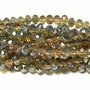 Cristale din sticla, rondelle, 10x8 mm, AB, maro