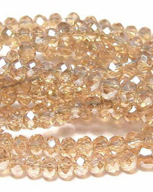Cristale din sticla, rondelle, 10x8 mm, AB, light topaz