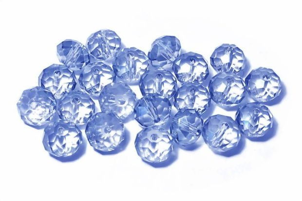 Cristale din sticla, rondelle, 6x4 mm, albastre