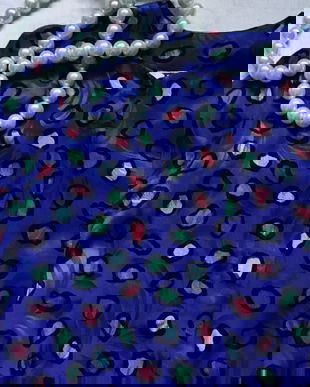 Bluza mătase naturala albastru royal