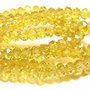 Cristale din sticla, rondelle, 8x6 mm, galbene