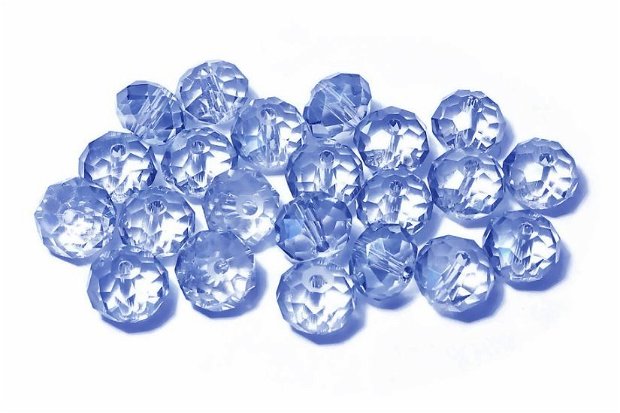 Cristale din sticla, rondelle, 8x6 mm, albastre