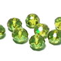 Cristale din sticla, rondelle, 8x6 mm, AB, verde olive