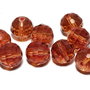 Cristale din sticla, rotunde, 10 mm, fatetate, maro inchis