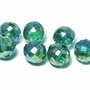 Cristale din sticla, rotunde, 10 mm, electro, verde smarald