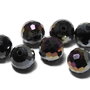Cristale din sticla, rotunde, 10 mm, AB, negre