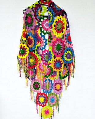 Sal crosetat, multicolor, hippie, boho chic, gypsi