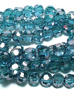 Cristale din sticla, rotunde, 2 mm, AB, teal