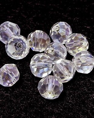 Cristale din sticla, rotunde, 2 mm, AB, roz deschis