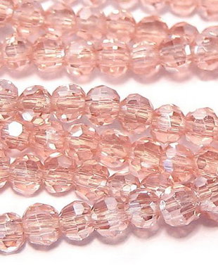 Cristale din sticla, rotunde, 2 mm, AB, roz