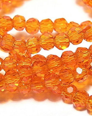 Cristale din sticla, rotunde, 2 mm, AB, rosu orange