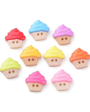 10 x Nasturi din rasina. Nasturasi colorati. Nasturi cupcakes