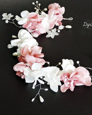 Hairvine pentru mireasa  flori de cires scurta 35 cm
