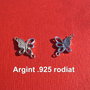Fluturas - link din argint .925 rodiat si cu zirconii - aprox 17.5x12.5 mm