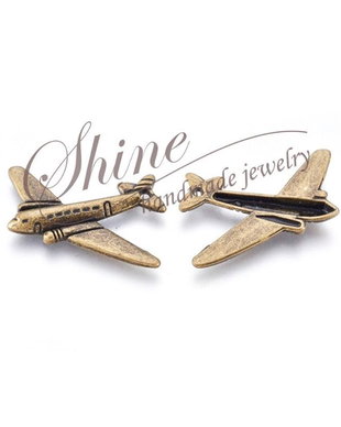 Charm avion bronz, 25.5x25x2.5mm