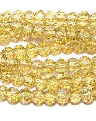 Cristale din sticla, rotunde, 2 mm, AB, galben inchis