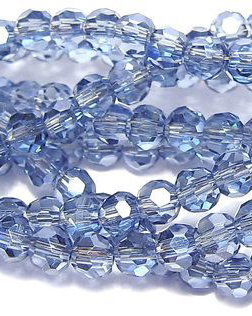 Cristale din sticla, rotunde, 2 mm, AB, albastre