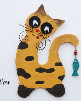 Pisica lemn - Yellow