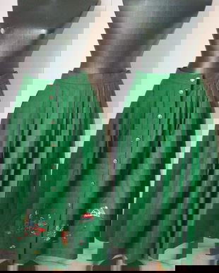 FUSTA BAVAREZA VERDE RETRO VINTAGE