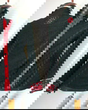 BLUZA BUMBAC NEGRU BRODATA RETRO VINTAGE