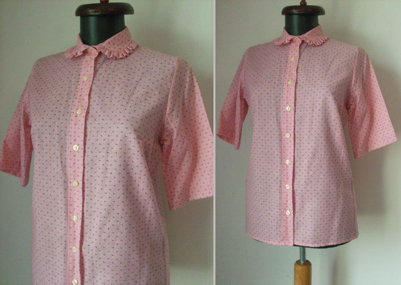 BLUZA BUMBAC ROSE BAVAREZA RETRO VINTAGE