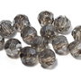 Cristale din sticla, rotunde, 6 mm, fatetate, gri inchis