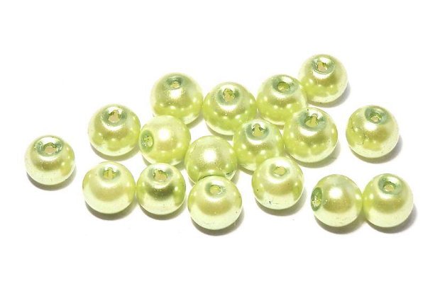 Perle din sticla, 4 mm, vernil