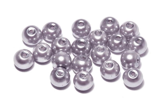 Perle din sticla, 4 mm, mov deschis