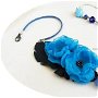colier floral albastru ceruleum- varianta