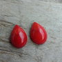 Cabochon coral, 12x8 mm (2 buc)