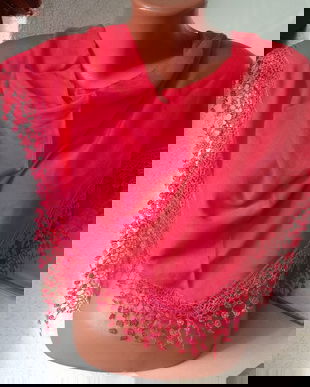 ESARFA TRIUNGHIULARA BRODERIE BUMBAC