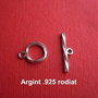 Inchizatoare toggle din argint .925 rodiat aprox 11x14 mm cu 21x5 mm