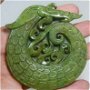 K0840 - Pandantiv, amuleta, jad verde, dragon, aprox.79x74mm