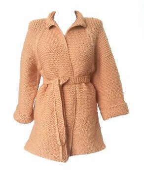 Cardigan jerseu tricotat manual bej