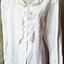 camasa / bluza alba cu dantela brodata , stil bavarez ,,XL