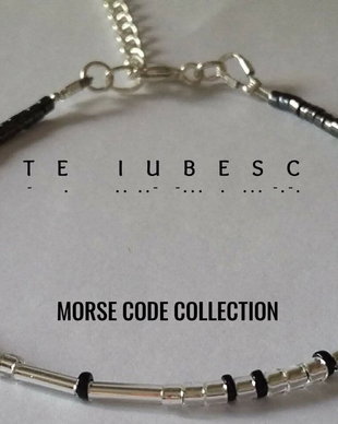 Bratara reglabila cod Morse TE IUBESC
