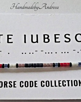 Bratara reglabila cod Morse TE IUBESC