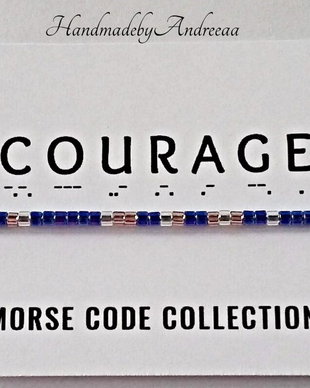 Bratara reglabila cod Morse COURAGE