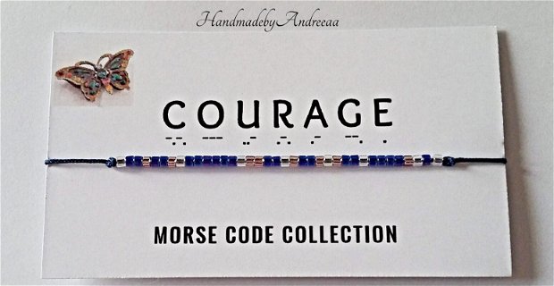 Bratara reglabila cod Morse COURAGE