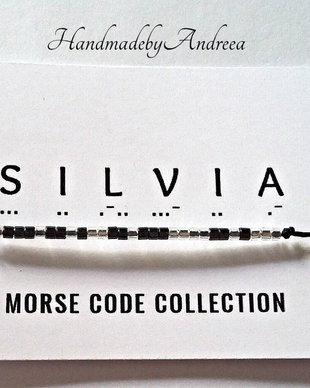 Bratara reglabila cod Morse SILVIA