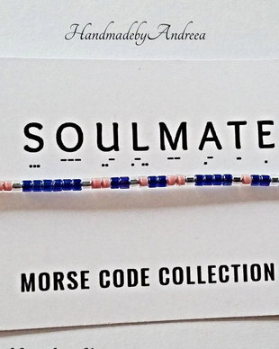 Bratara reglabila cod Morse SOULMATE