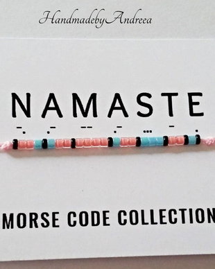 Bratara reglabila cod Morse NAMASTE
