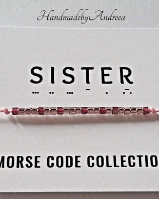 Bratara reglabila cod Morse SISTER