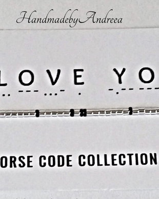 Bratara reglabila cod Morse I LOVE YOU
