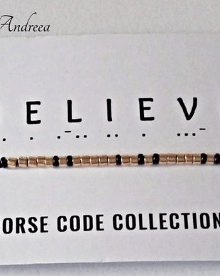 Bratara reglabila cod Morse BELIEVE